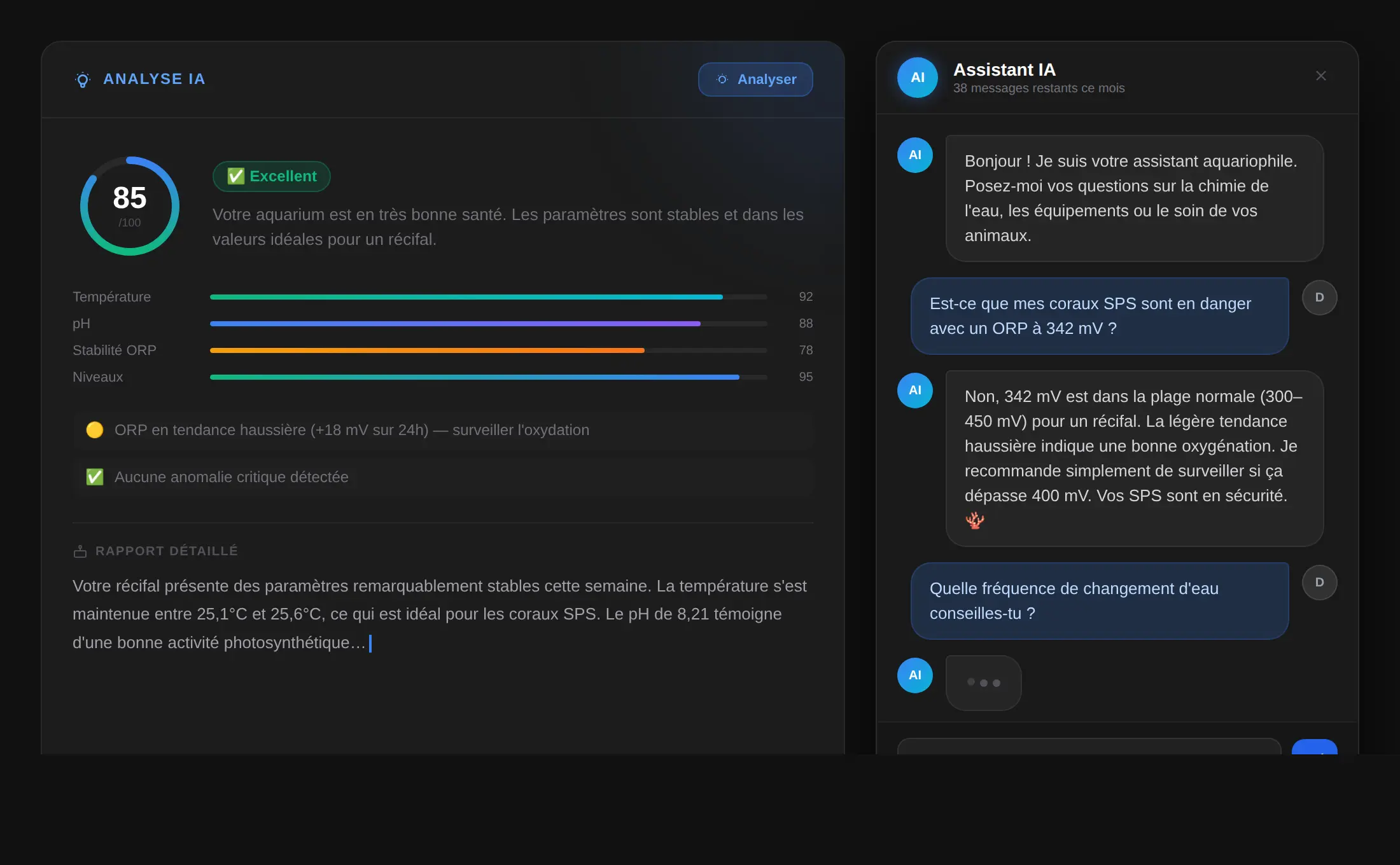 Assistant IA Aqualize — analyse et chat pour aquarium